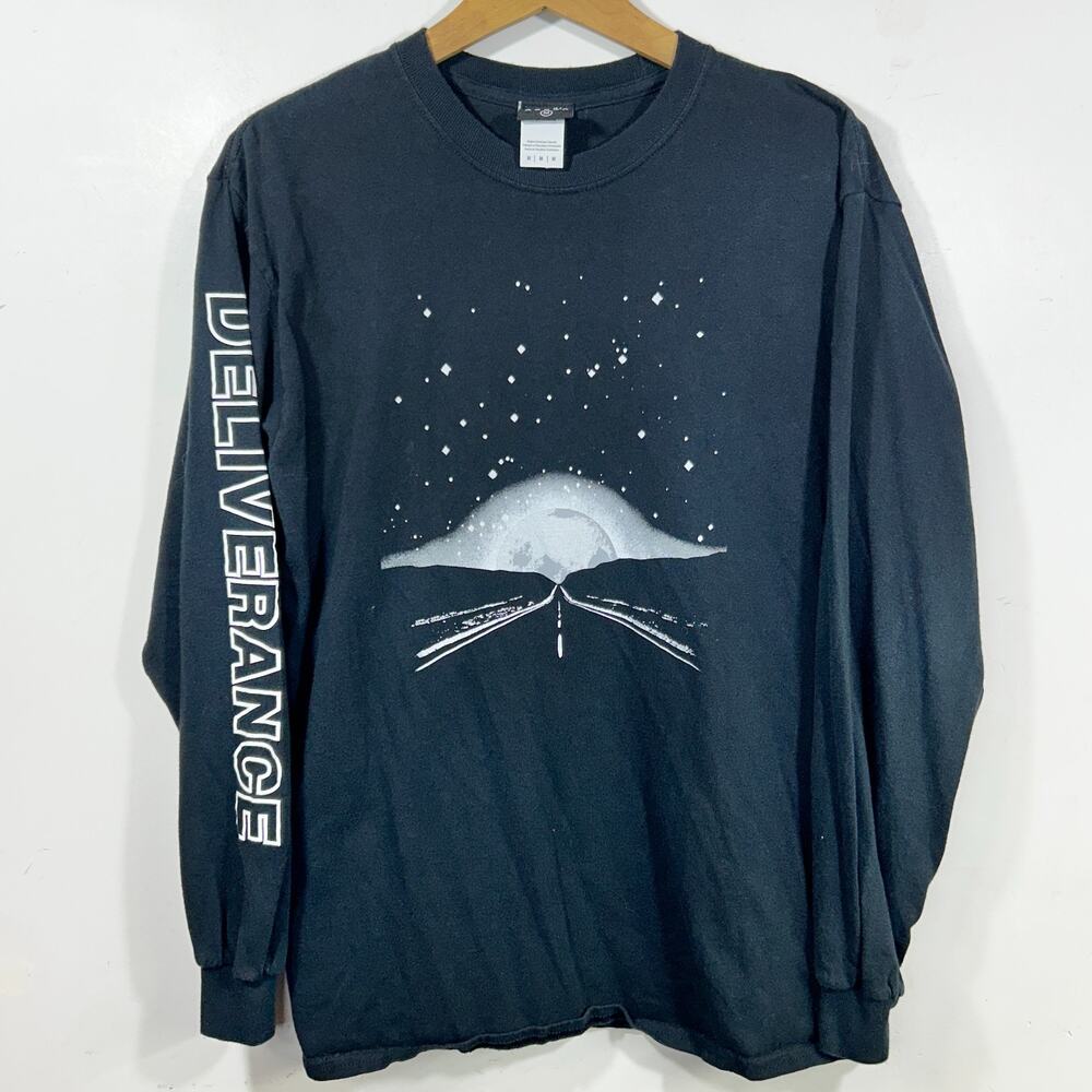 Agora Deliverance Long Sleeve T-Shirt Highway Moon Stars Print Size M